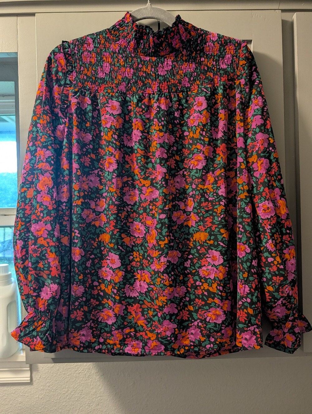 NWOT Black/Floral Top